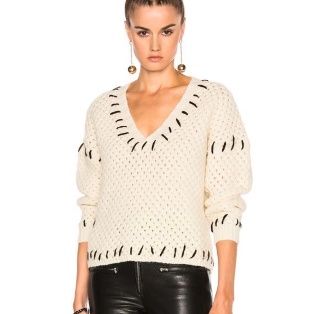 Isabel Marant Goldy chunky contrast stitch sweater